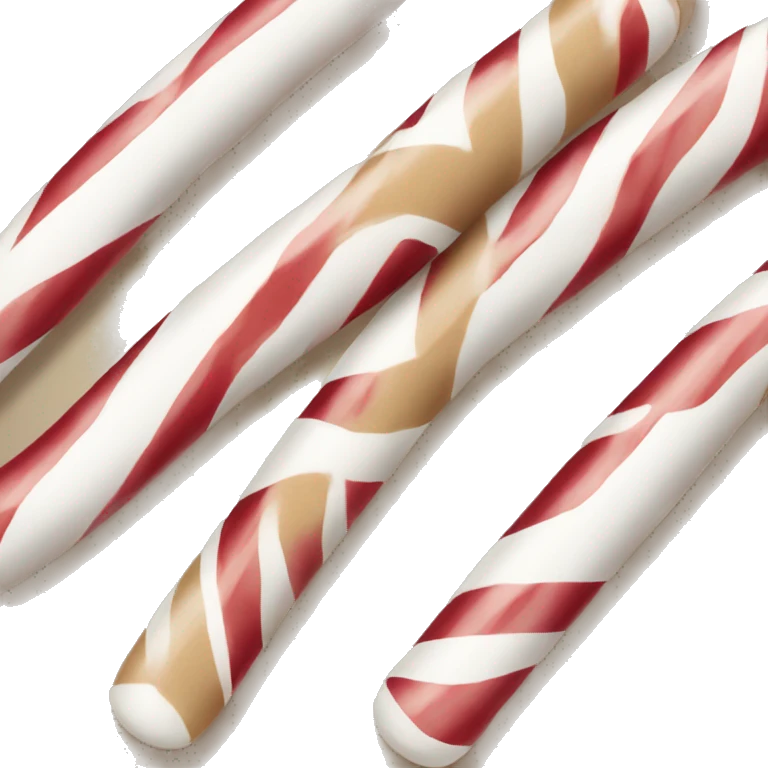 Beige and white candy cane emoji