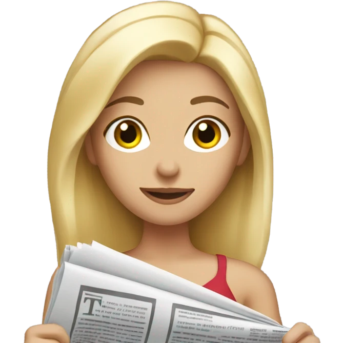 Hot blonde with a newspaper emoji