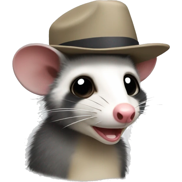 opossum wearing a hat emoji