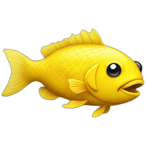 A yellow fish with a smoking walking emoji