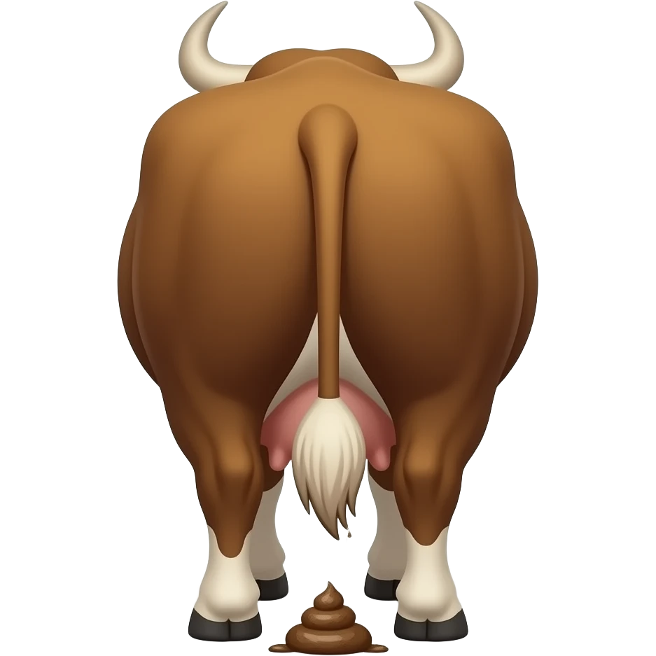 backside of a bull with shit coming out of it emoji