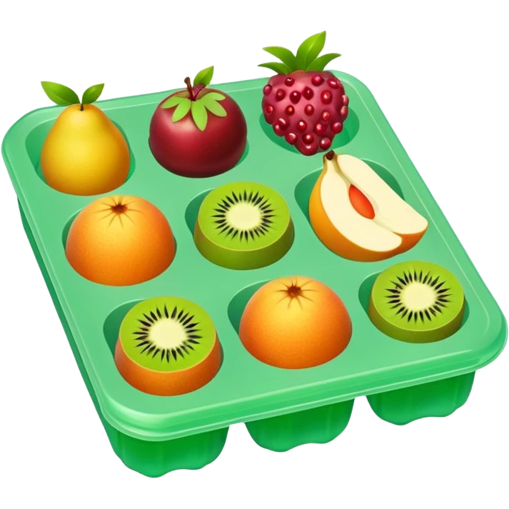 Fancy Gelatin mold green with fruit emoji