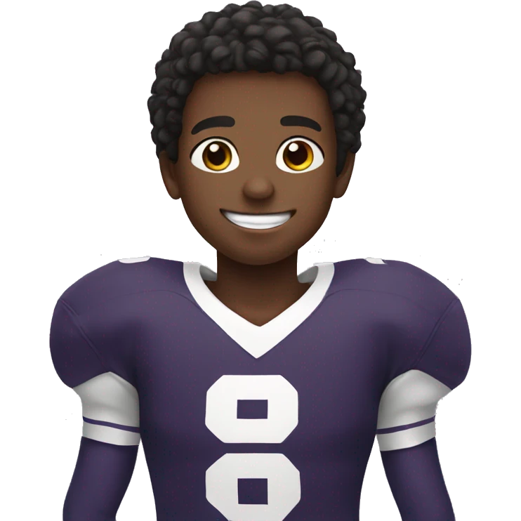 smiling boy in football jersey  emoji