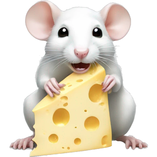 White rat eating cheese  emoji