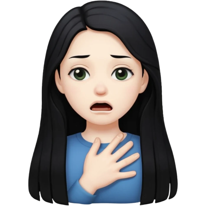 Girl pretending to choke herself  emoji