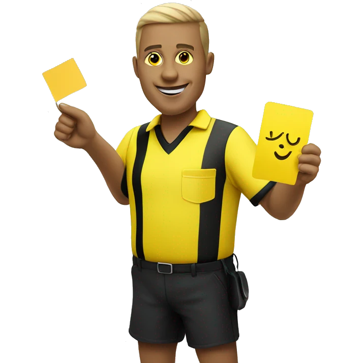 smiley referee showing yellow card emoji