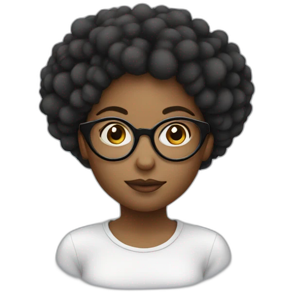 girl with 2 afro puffs and glasses and sleep emoji