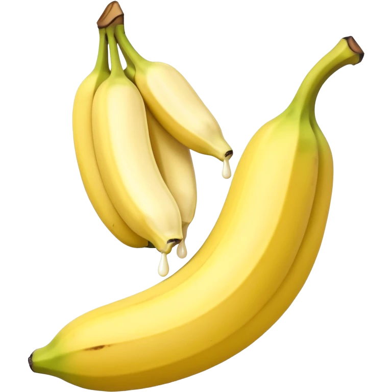 Banane éplucher avec une goute de lait blanc au bout emoji