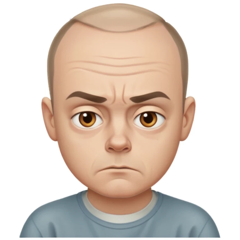 Carl from Sling Blade, serious expression, recognizable features, neutral background emoji