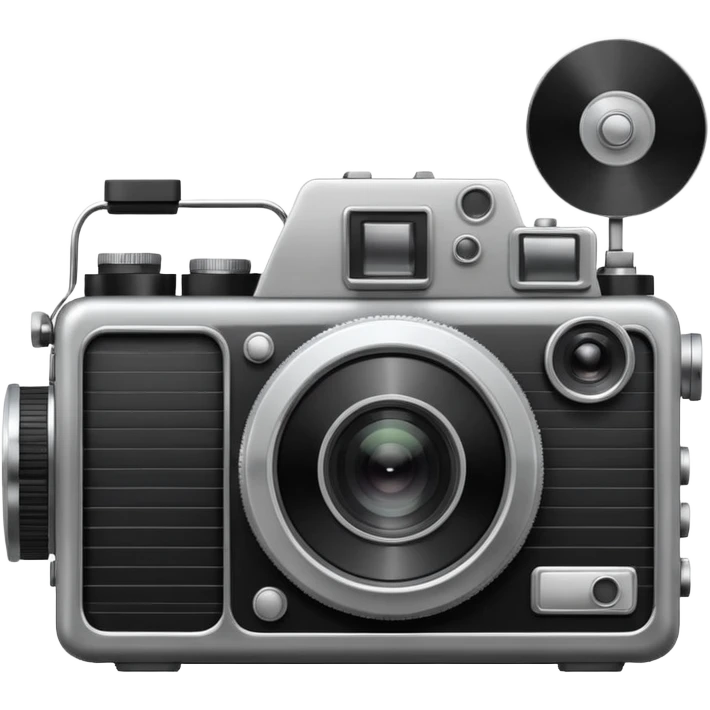 film camera with EKG reading emoji