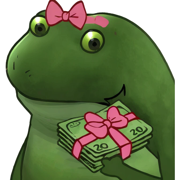 money stack with pink bow emoji