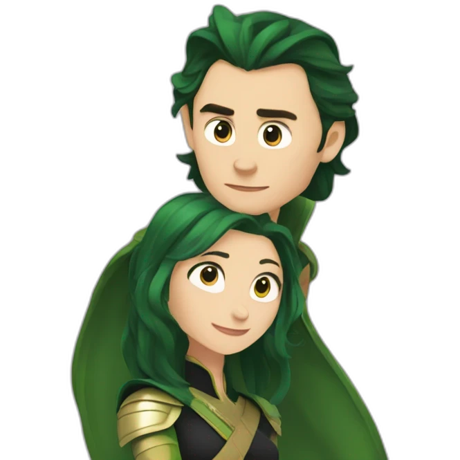 Loki with Sylvie in love emoji