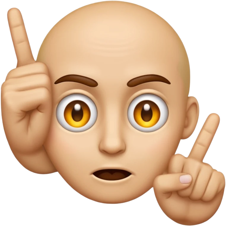 an emoji that with 2 fingers from one hand pointing their eyes a bit mad emoji