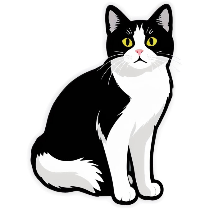 cat black and white  emoji
