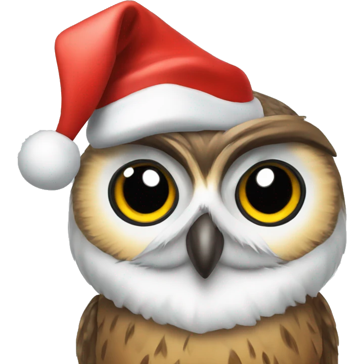 Owl with chrismas hat  emoji