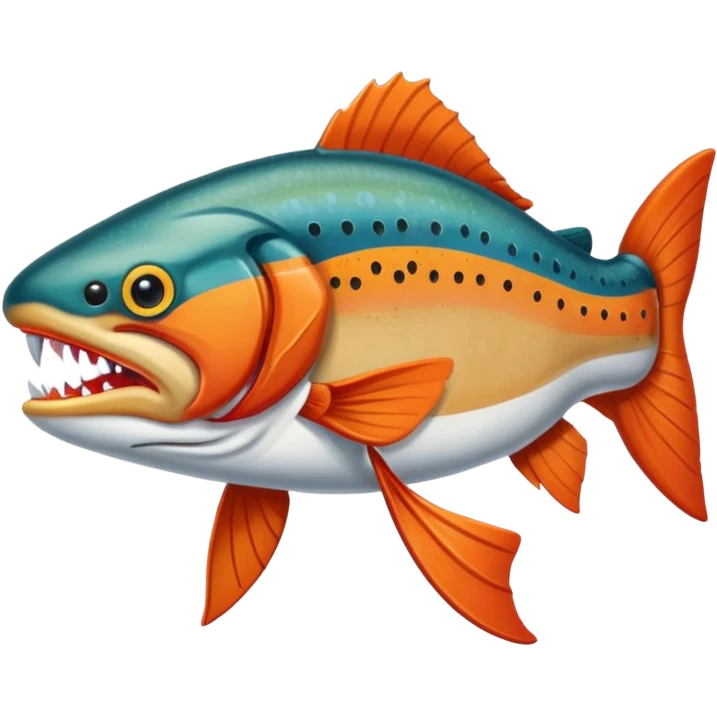 Cutthroat trout hockey mascot emoji