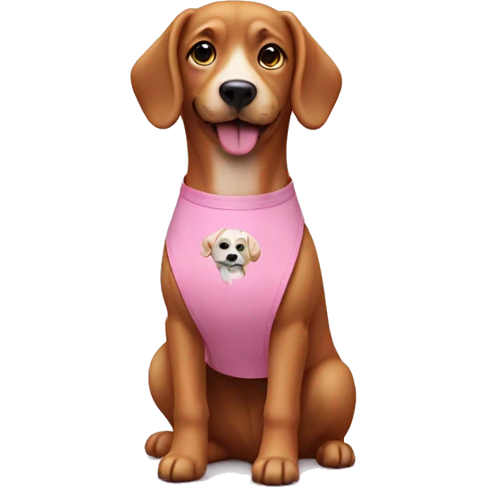 Dog wearing a pink apron  emoji