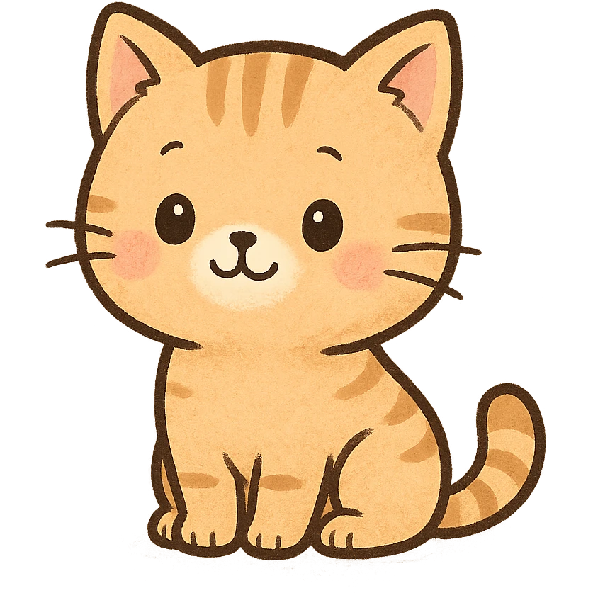 cute cat sitting, general style, cute and charming emoji