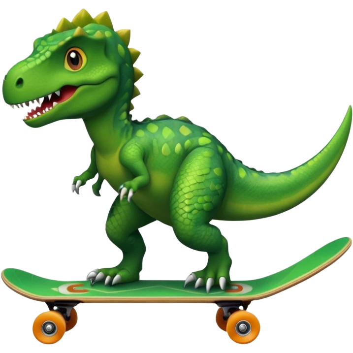 Dinosaur on a skateboard emoji