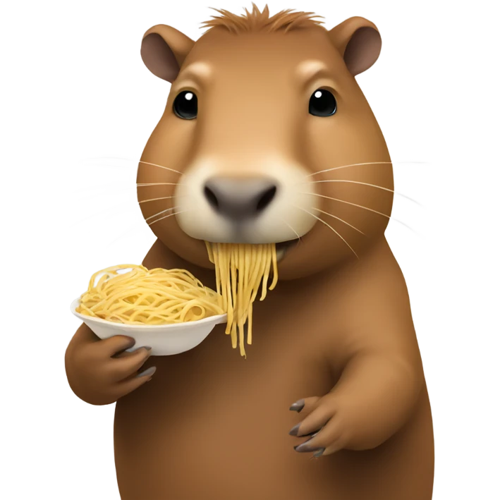 capybara eating spaghetti emoji