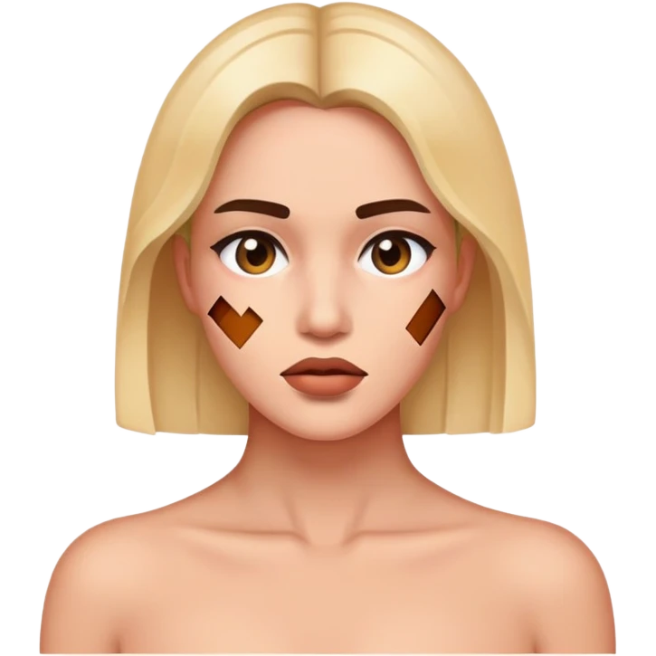 Heavily censored by pixelation female emoji