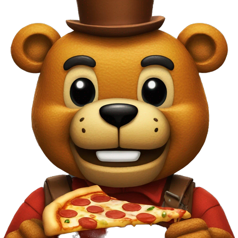 Freddy Fazbear comiemdo pizza emoji