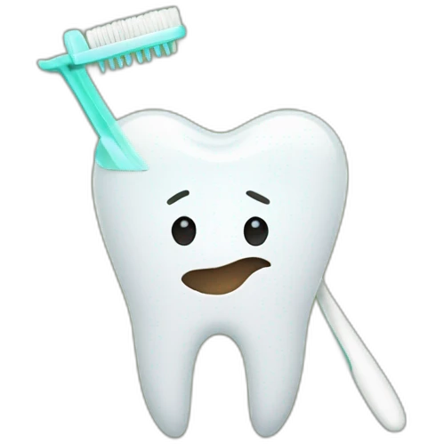 teeth with toothbrush emoji