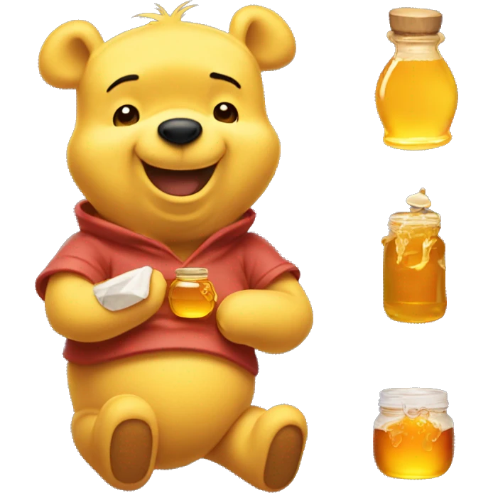 Winnie the Pooh with honey emoji
