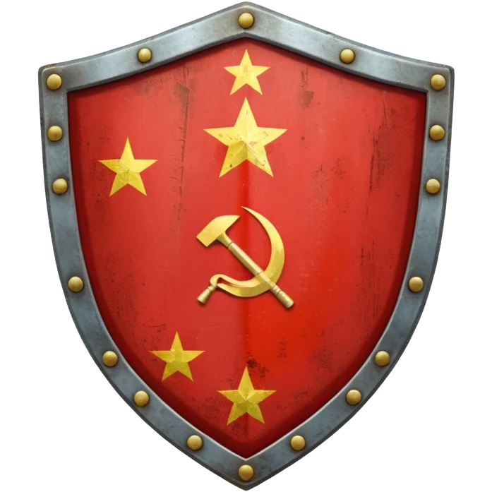 generate a very realistic metal shield with the USSR flag emoji