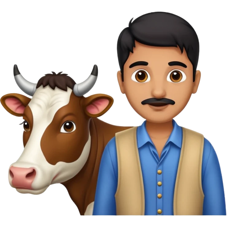Indian man withg cow emoji