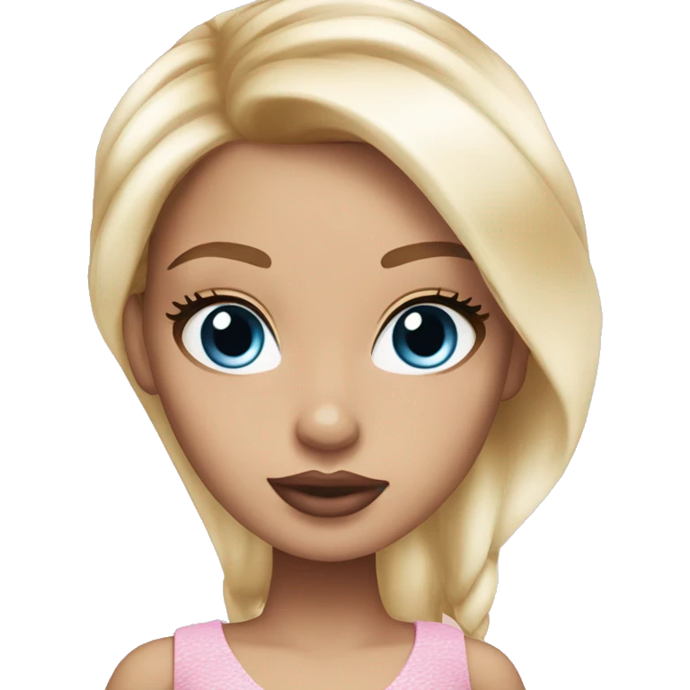 Bratz white skin blond blue eyes light pink lips emoji