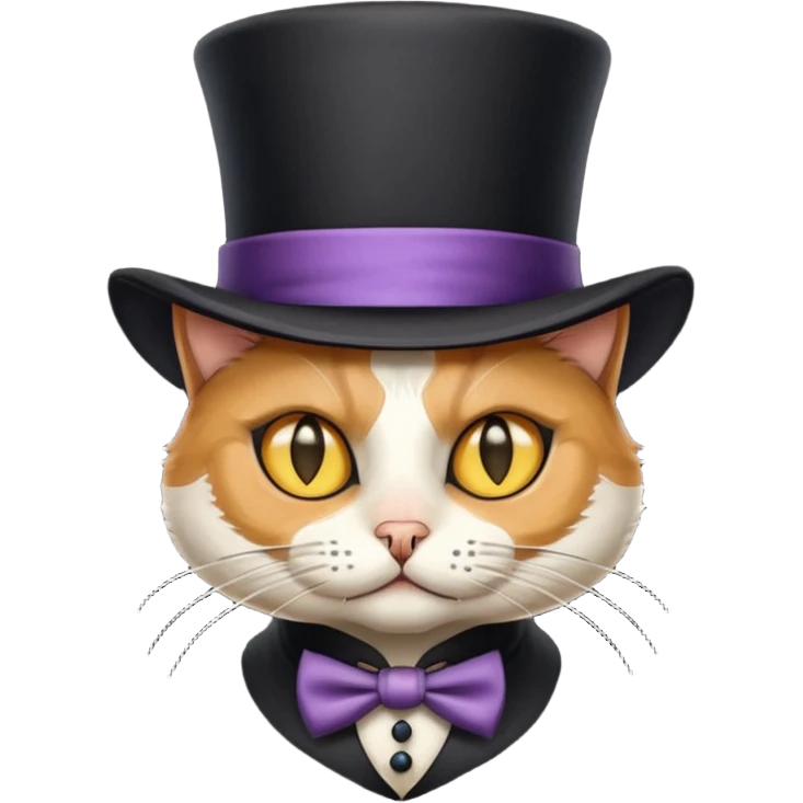 A CAT WEARINGA PLAGUE MASK AND A TOP HAT emoji