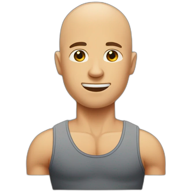 a musculine full body, bald head andrew tate emoji