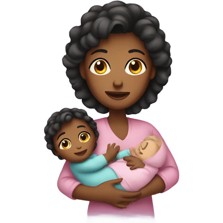 mom holding a baby girl emoji
