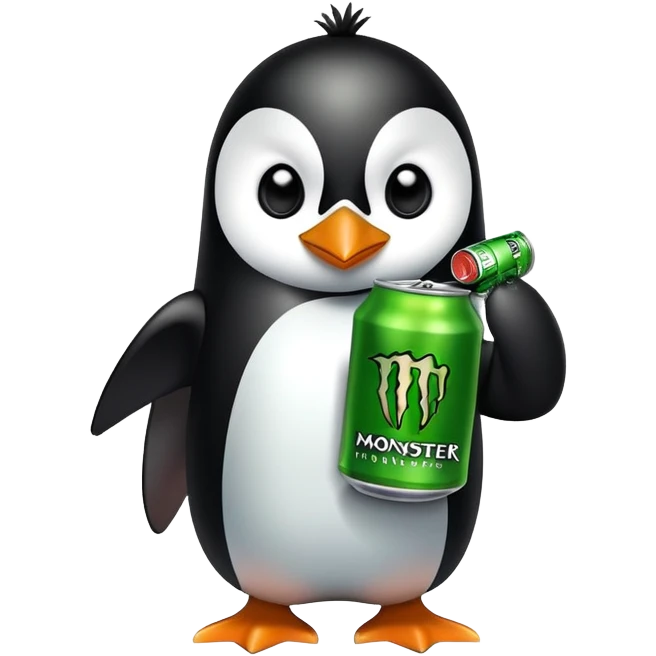 Monster energy in penguin emoji