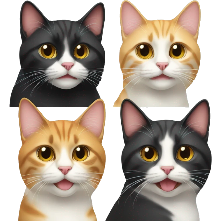 four cats looking really cool emoji
