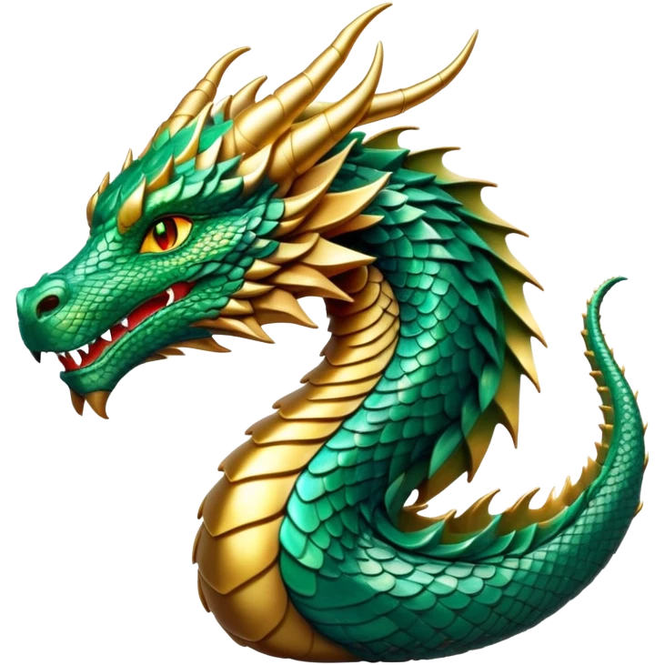 cinematic-noble-dragon-portrait-emoji,-poised-and-majestic,-with-a-sinuous,-elongated-body-covered-in-intricately-detailed,-shimmering-scales-in-hues-of-emerald-and-gold,-and-piercing,-fiery-eyes-that-reflect-ancient-wisdom; emoji