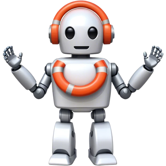 robot with lifebuoy
 emoji