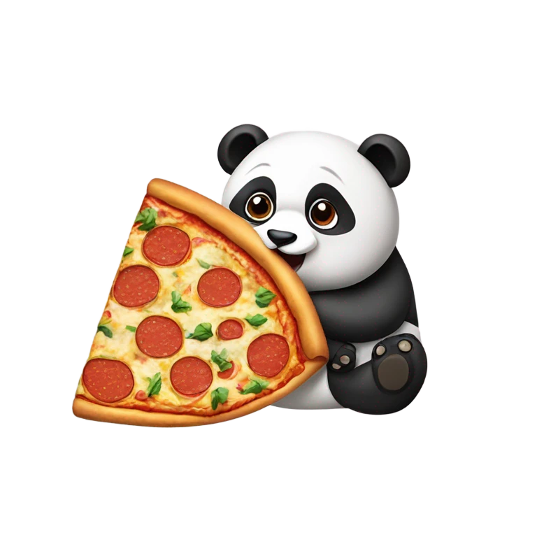 panda eating pizza emoji
