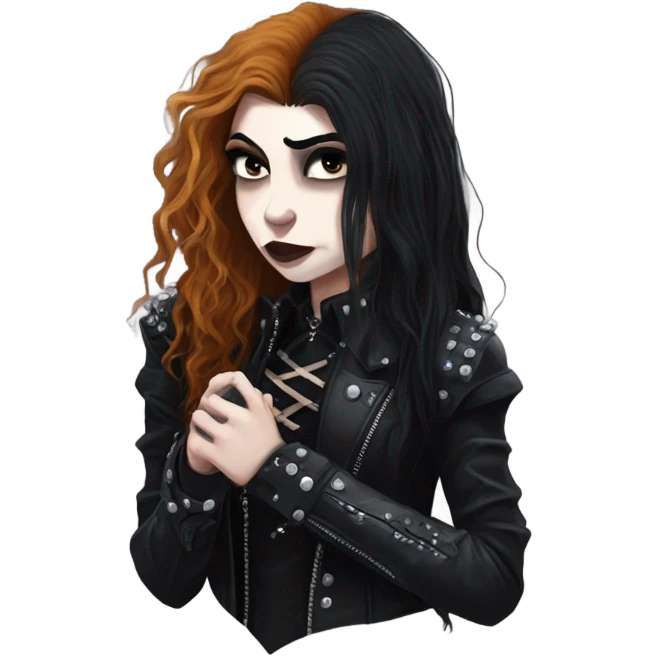 Dave Mustaine and goth girl kiss emoji