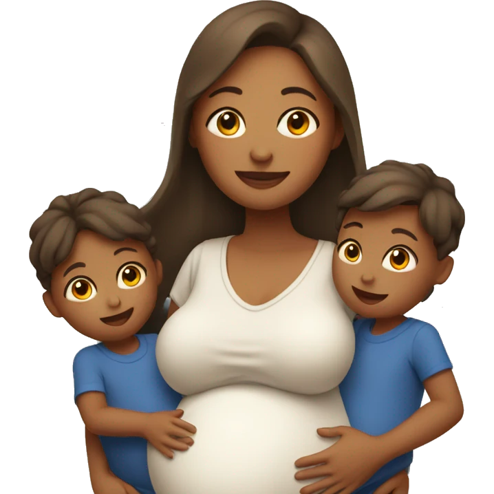 pregnant mom with children emoji