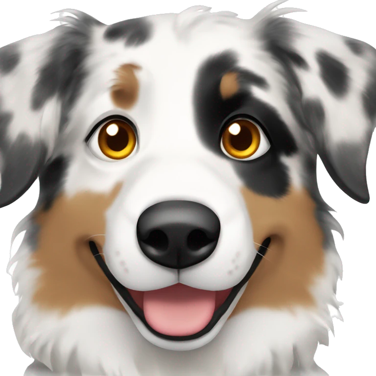 Merle Aussie shepherd with one brown eye and one blue eye emoji