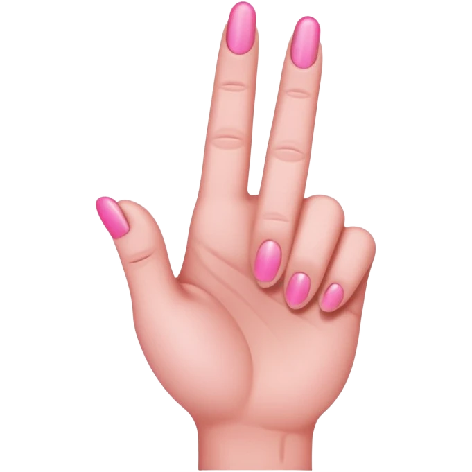 Pink middle finger emoji