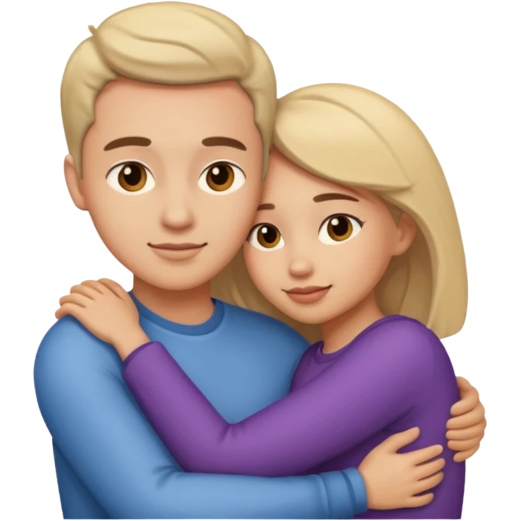 emoji de abrazar a papa y mama emoji