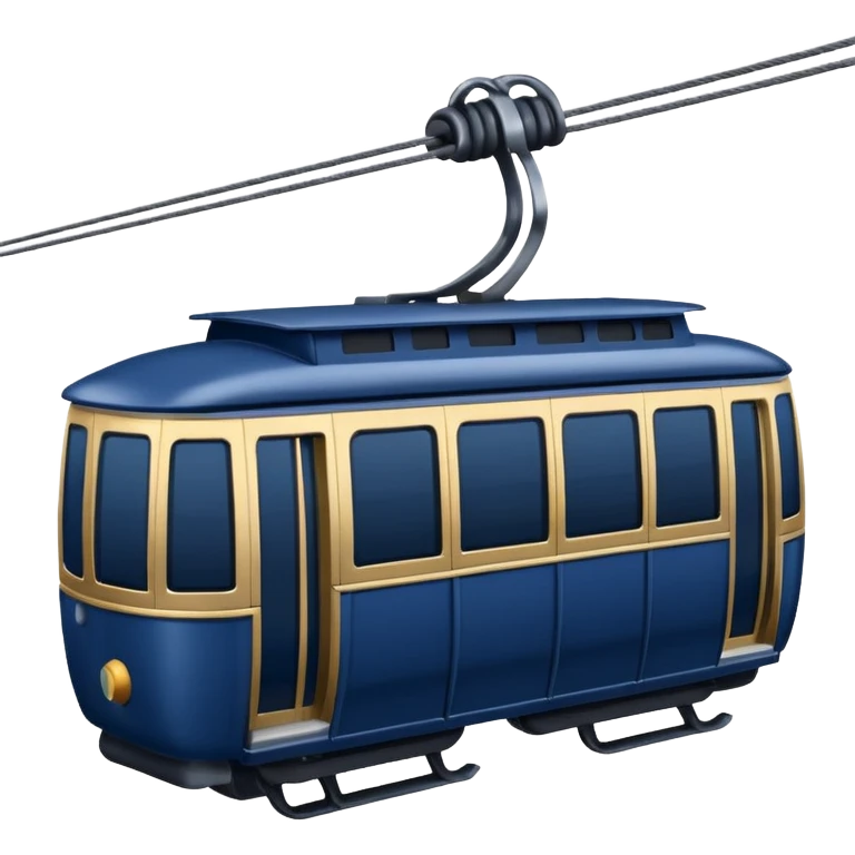 create an emoji of a cable car for a skiregion. dark navy blue colour and the word Lenk on it.  emoji
