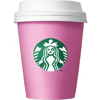 Pink wrapper Starbucks coffee cup emoji