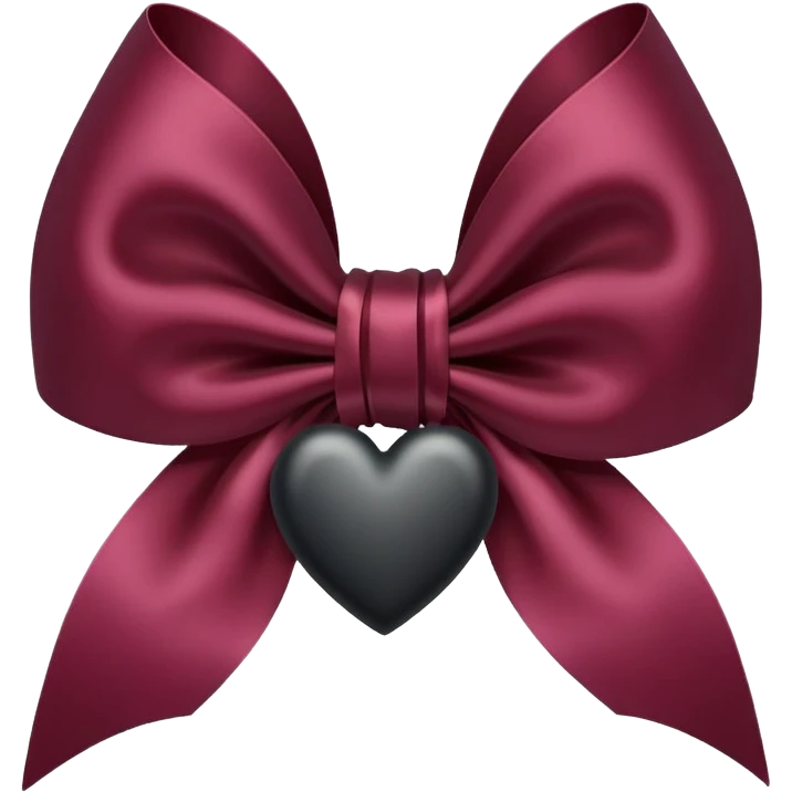 black heart with burgundy bow emoji