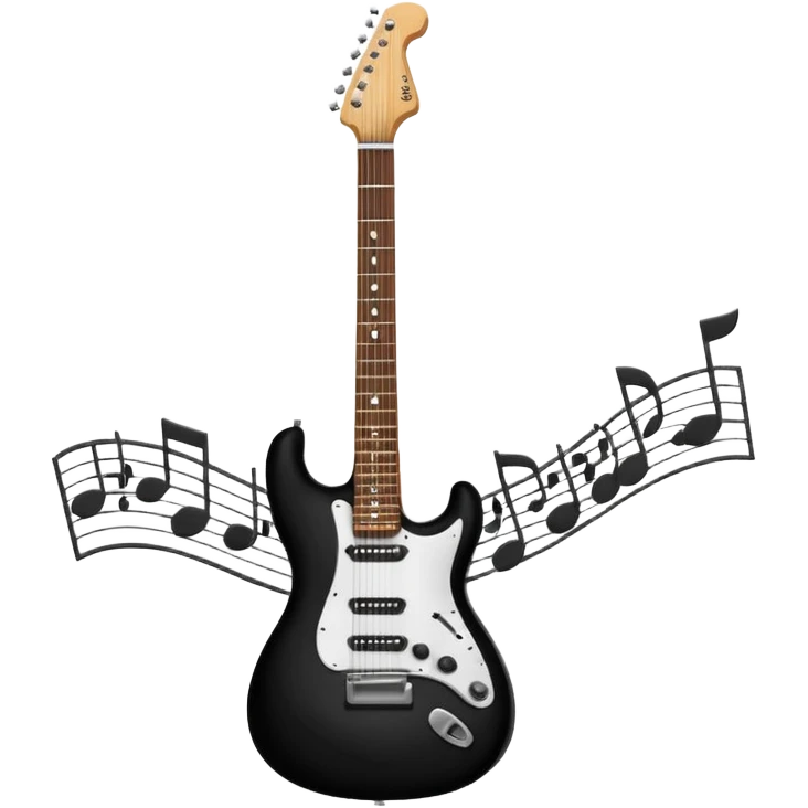 electric guitar and music notes emoji