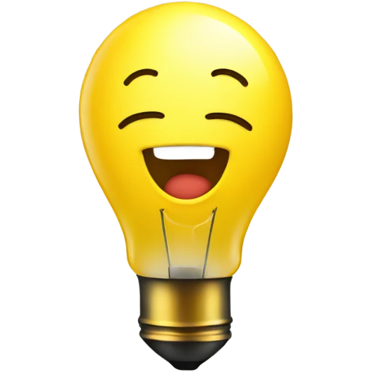 A yellow bulb feeling happy  emoji