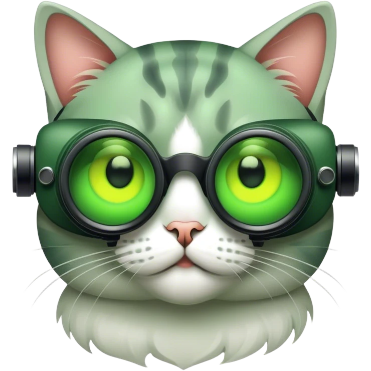 cat with nigthvision googles emoji
